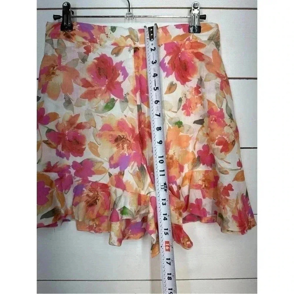 NWT • Sophia The Label • Size 8 (L) • BLOSSOM FRILL SHORTS - Pink Peach Floral - Picture 14 of 16